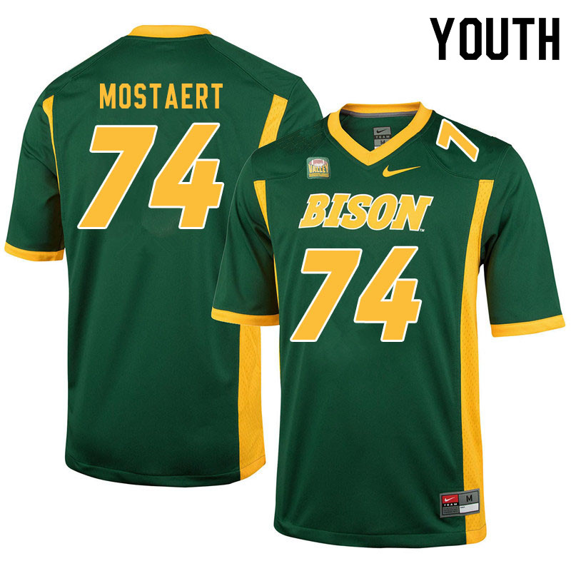 Youth #74 Will Mostaert North Dakota State Bison College Football Jerseys Sale-Green